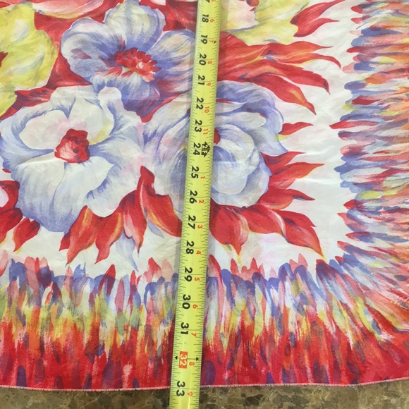 VTG 10 Momme Brico Pure Silk Floral Butterfly Print Scarf - Picture 12 of 13